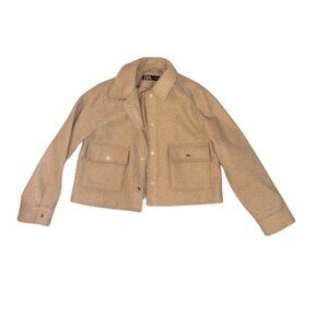 Women's Tan Button Up Zara Jacket - Size Medium